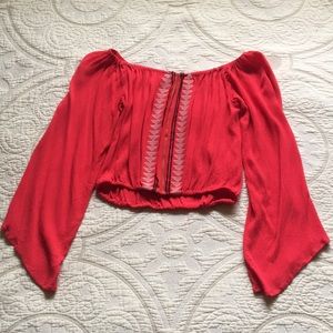 Kendall and Kylie off the shoulder crop top